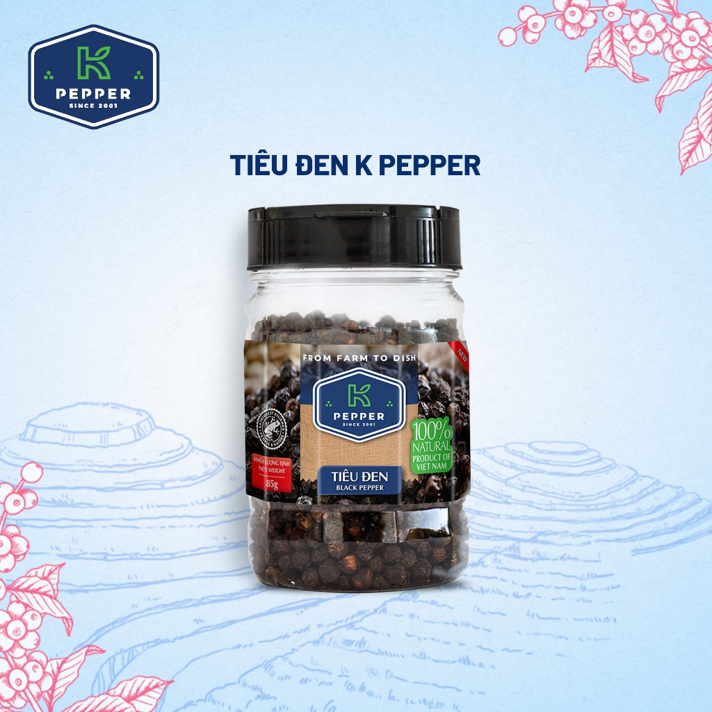 Tiêu Đen Nguyên Hạt K Pepper 85G - Thương hiệu K PEPPER