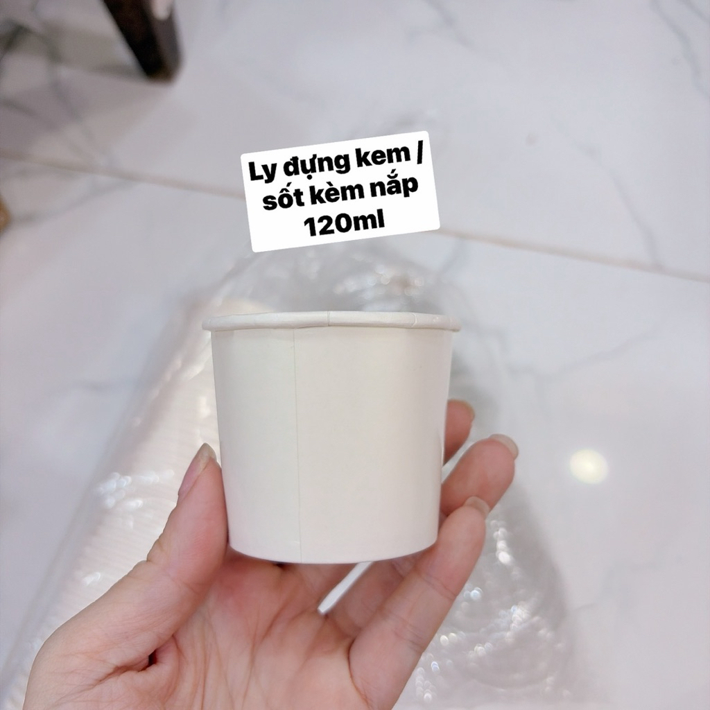[Thanh lý có video] 50 ly giấy 120ml đựng kem, sốt chấm, topping, thực phẩm