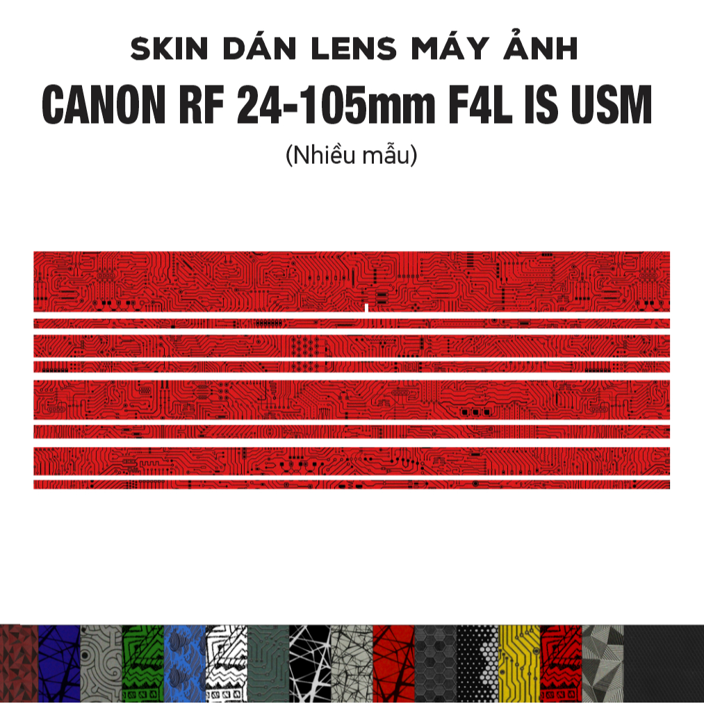 Skin dán Lens CANON RF 24-105mm F4L IS USM  | Miếng dán Film 3M vân nổi dán ống kính cao cấp