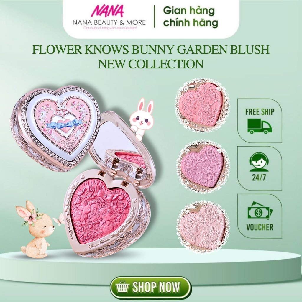 NEW 2026 - Má Hồng BST Thỏ Bunny Garden Flower Knows - Nana Shop