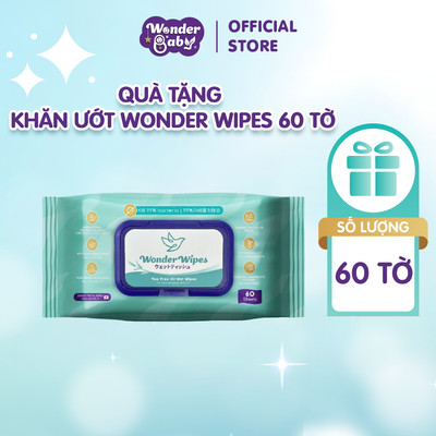 [QUÀ TẶNG KHÔNG BÁN] Khăn Giấy Ướt 60 tờ Wonder Wipes chiết xuất lô hội, không Paraben_V