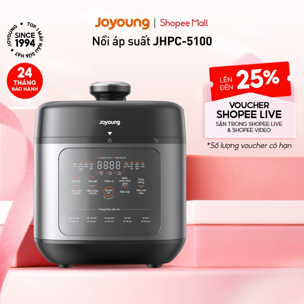 [Livestream] Nồi áp suất đa năng 900W Joyoung JHPC-5100 | Dung tích 5L (nấu cơm 1.8L)