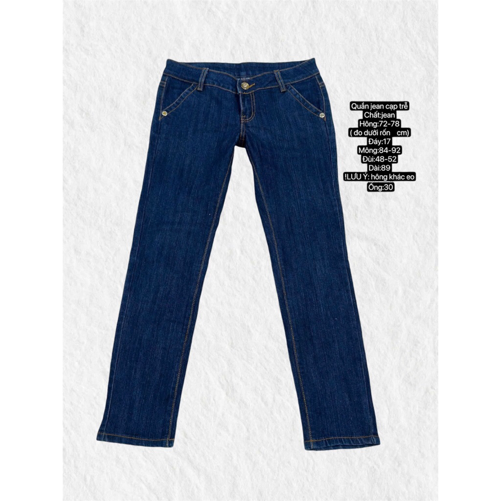 [2hand] Quần jean cạp trễ y2k phong cách mori shoujo vintage cottage cami boho y2k fairy