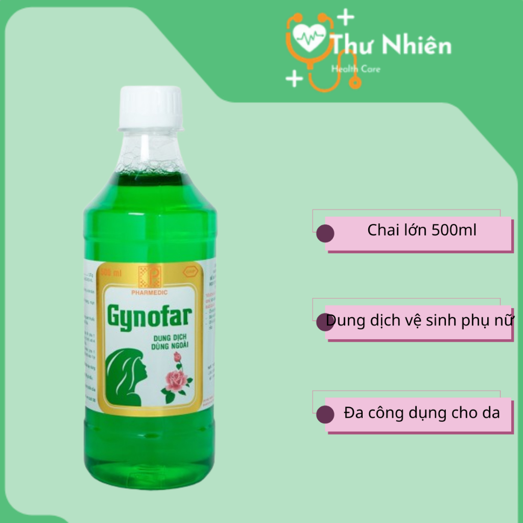 Gynofar Dung dịch vệ sinh phụ nữ,giảm rôm sảy, mụn lưng, giảm gàu ngứa da đầu