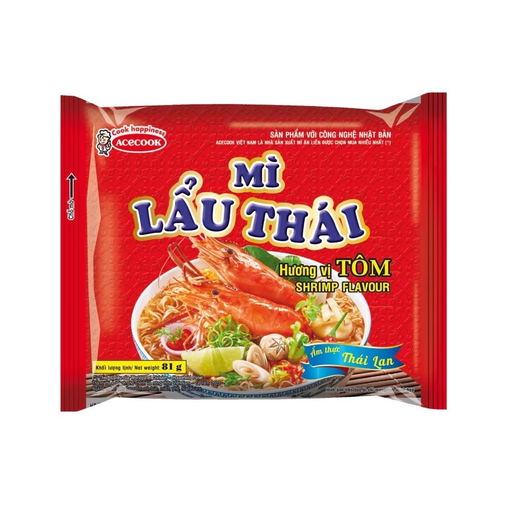 Mì Lẩu Thái Hương Vị Tôm – Thùng 30 gói (Acecook)