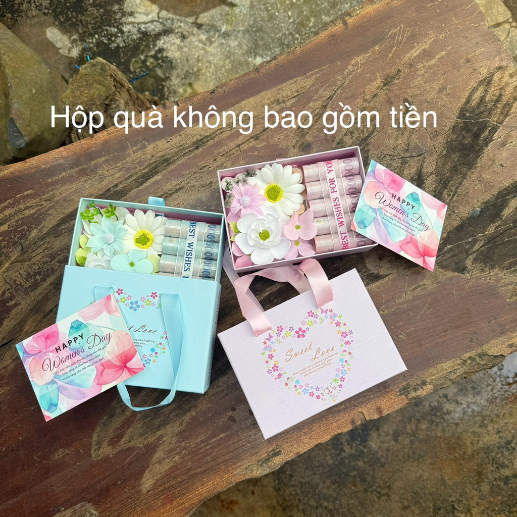 Hộp quà ống tiền, hộp quà tặng, tặng mẹ , vợ, người yêu, cô giáo, 8/3, 20/10,20/11,14/2, sinh nhật