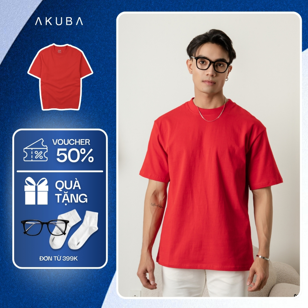 Áo thun nam tay ngắn AKUBA Menswear đơn giản, thoải mái, thời trang | 01JP0872
