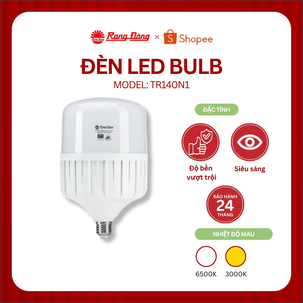 Bóng đèn LED BULB trụ Nhôm 80W Rạng Đông Ánh sáng trắng