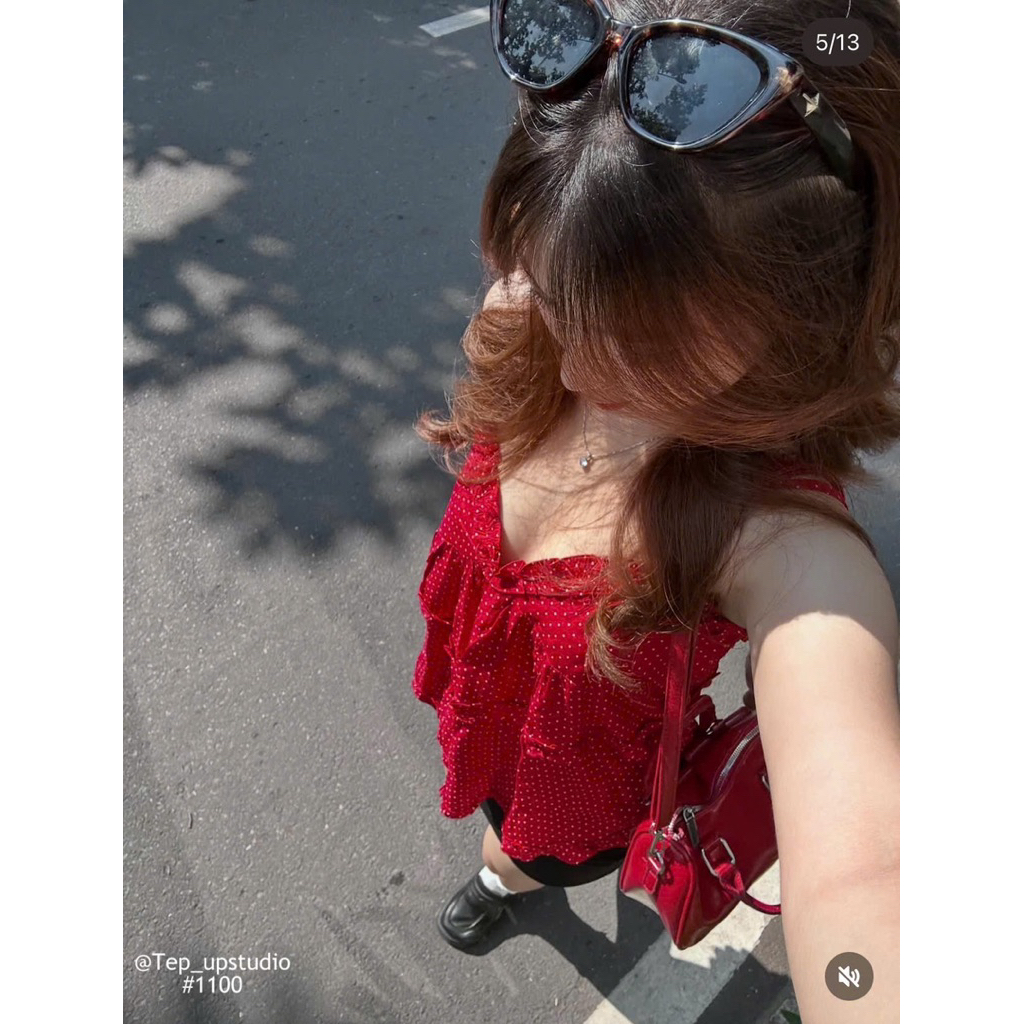 @basic.studio Áo 2s chấm bi babydoll bao xinhh