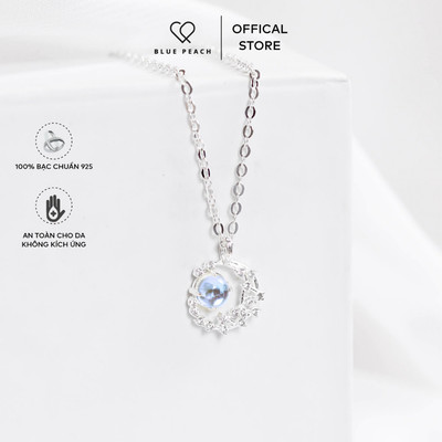 Dây Chuyền Bạc Blue Peach Blue Glitter Moon v1 DC634
