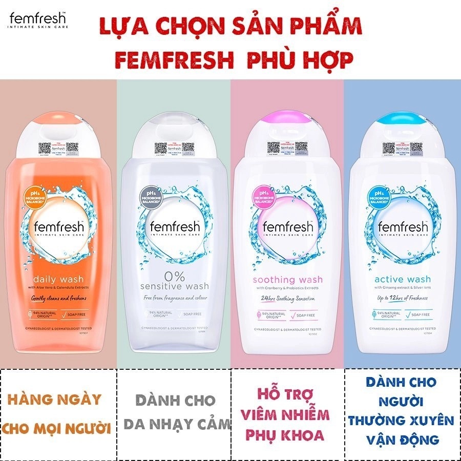 [khosi] Dung Dịch Vệ Sinh Phụ Nữ Femfresh Daily Intimate Wash ÚC (Màu Cam), femfresh dung dịch vệ si