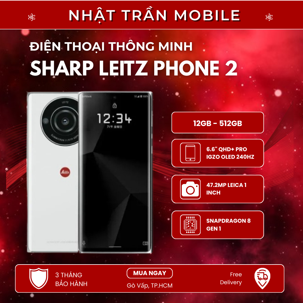 Điện thoại Sharp Leitz Phone 2 (12GB - 512GB) Camera Leica 1 Inch, Chụp Ảnh Siêu Đẹp, Snap 8 Gen 1