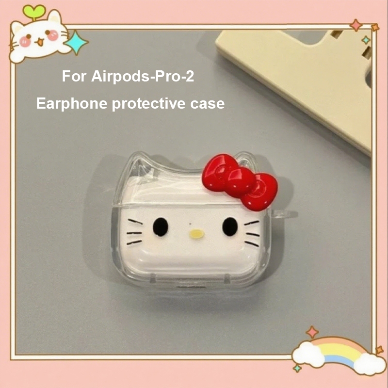 【Elevn】Vỏ bảo vệ tai nghe Bow Kitty Vỏ mềm thích hợp cho Airpods Pro2/Airpods 3/Airpods 4 chống rơi | BigBuy360 - bigbuy360.vn
