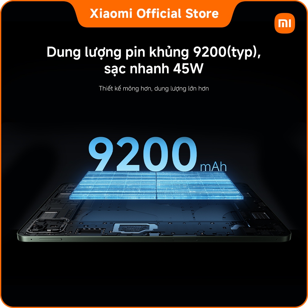 Máy tính bảng Xiaomi Pad 8 (8+128GB|8+256GB)| Pin 9200mAh (typ)| Màn hình 3.2K 144Hz| Vi xử lý Snapdragon 8s Gen 4 | BigBuy360 - bigbuy360.vn