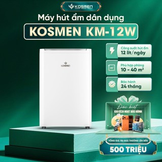 Máy Hút Ẩm Dân Dụng Kosmen KM-12W – 12L/Ngày, Vận Hành Êm Ái, Có Wifi & Sấy Quần Áo – Phòng 40m2 - Bảo Hành 2 Năm