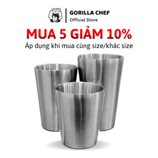 Ly inox 2 lớp 300/350/450ml GORILLA CHEF thiết kế đơn giản, sang trọng không giữ nhiệt