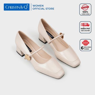 Giày Nữ Cao Gót Bít Mũi Vuông CHRISTINA-Q GBV165I