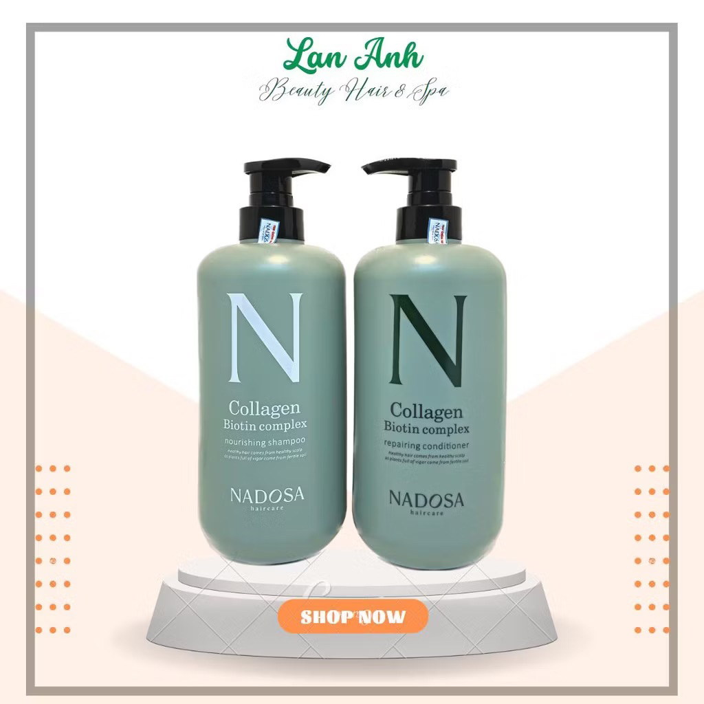 cặp gội xả NADOSA -collagen 800ml -cặp dầu gội nadosa giúp tóc mềm mượt