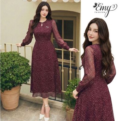 Đầm Đi Chơi Mùa Hè EMY EX9760 - Thiết Kế Voan Hàn Cao Cấp, Dáng Xòe Thanh Lịch Sang Trọng