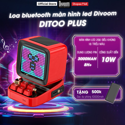 Loa thông minh Divoom Ditoo Plus 10W màn hình LED 256 Full RGB, chống trầy xước, kết nối bluetooth V5.0