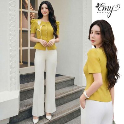 [LƯU Ý SẢN PHẨM CHỈ QUẦN]  Quần Thiết Kế EMY Thời Trang Cao Cấp Q4090 Kaki Nhung Sang Trọng Thanh Lịch