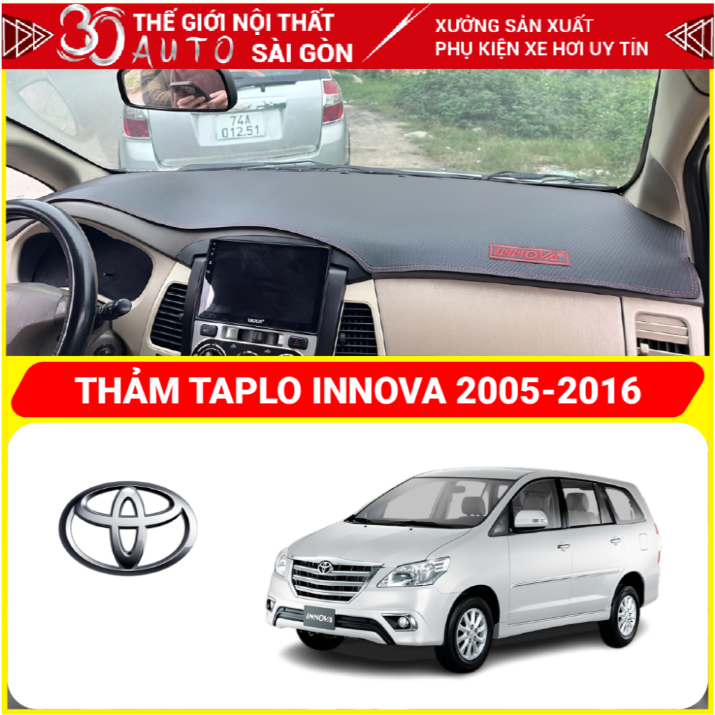 Thảm taplo Toyota Innova 2006-2015 da carbon