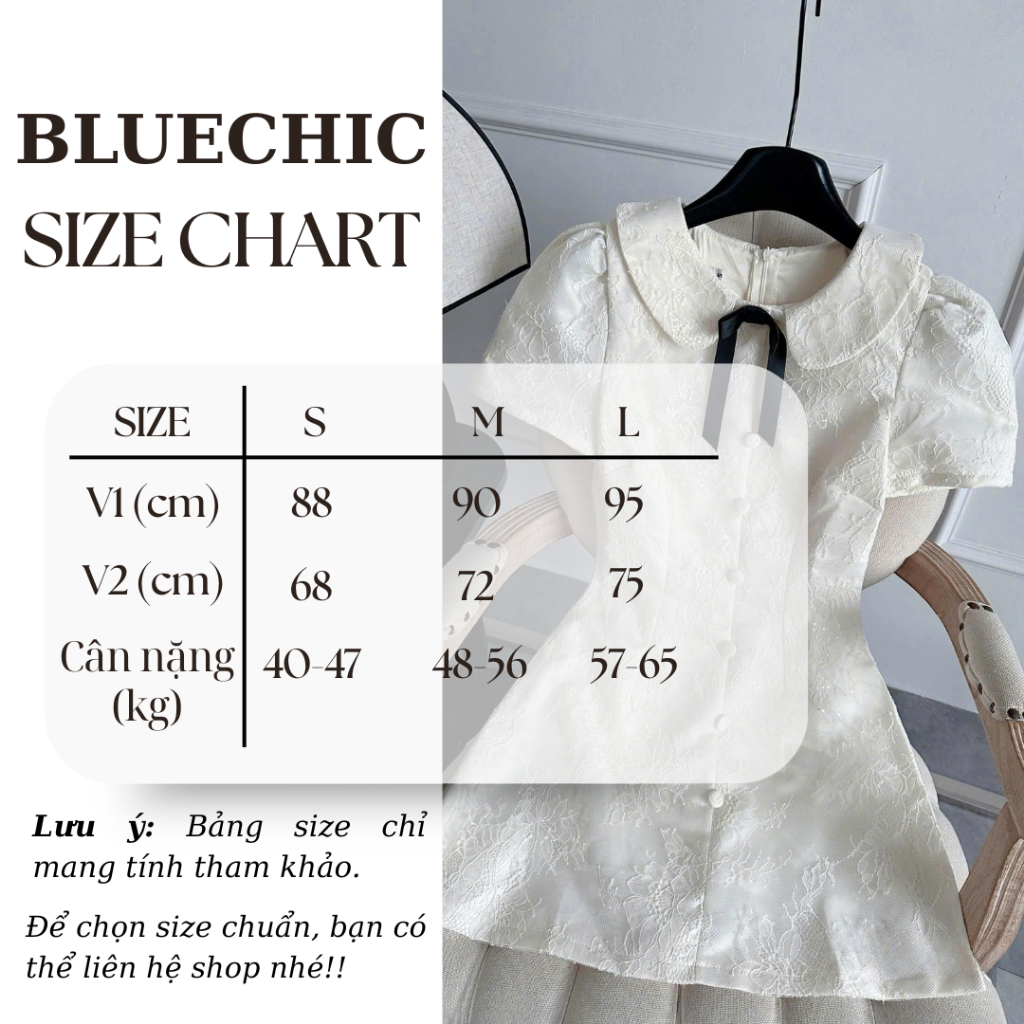 Váy NinNin Ren Cúc Bọc Nơ Xinh Xắn, Phong Cách Tiểu Thư Thanh Lịch Bluechic Design | BigBuy360 - bigbuy360.vn
