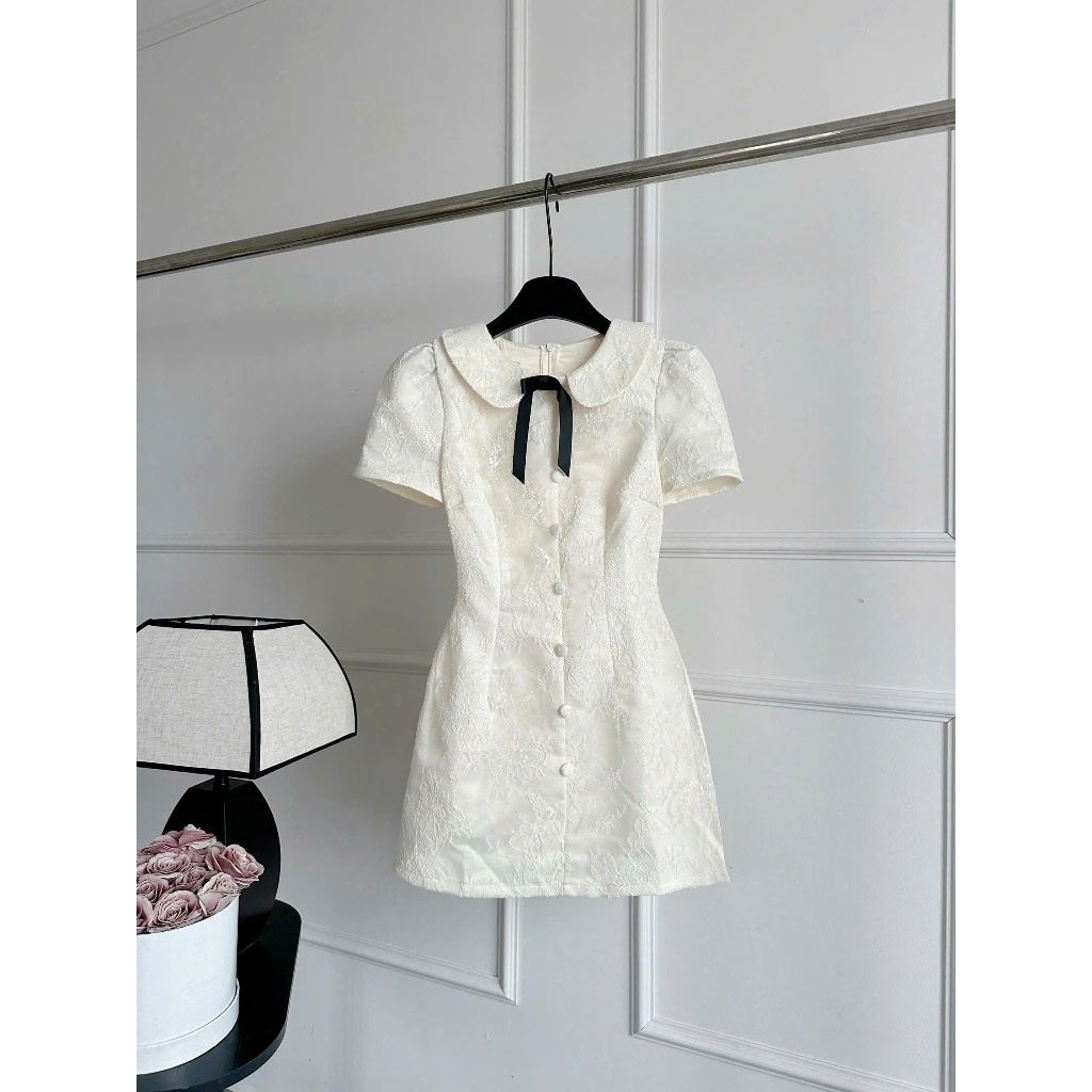 Váy NinNin Ren Cúc Bọc Nơ Xinh Xắn, Phong Cách Tiểu Thư Thanh Lịch Bluechic Design | BigBuy360 - bigbuy360.vn