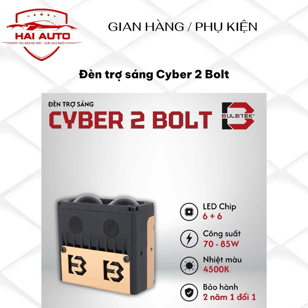 (Hỗ trợ lắp đặt) Đèn trợ sáng Cyber 2 BOLT Bulbtek bảo hành 2 năm