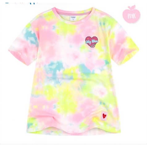 Áo váy cotton cầu vông logo Love bae bé gái  4774