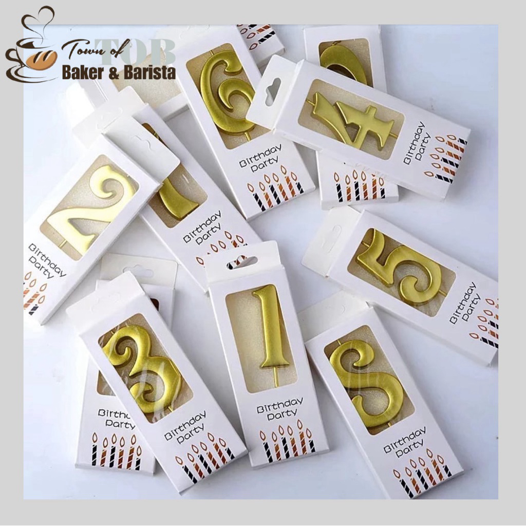 COMBO 5 Hộp Nến Số Nhũ Vàng Trang Trí Bánh Sinh Nhật - Nến Sinh Nhật Theo Số Tuổi - Nến Sáp Nhũ Vàng
