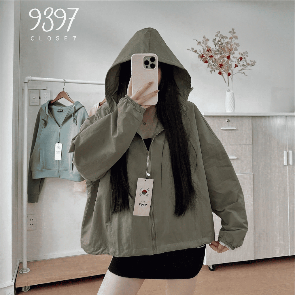 Áo khoác dù trượt nước 9397Closet, lót lưới thoáng mát, form trẻ trung năng động, AKDCG07 9397 shop