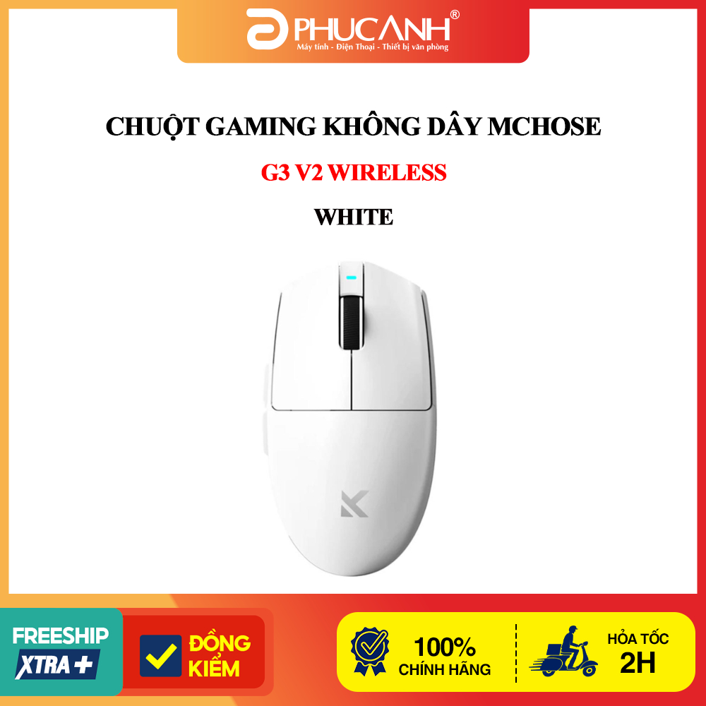 Chuột Gaming không dây MCHOSE G3 V2 Wireless - White