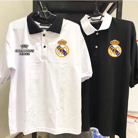 áo polo Real Madrid , áo thun Real Madrid - áo bóng đá clb Real Madrid Champions League cổ bẻ sơ mi