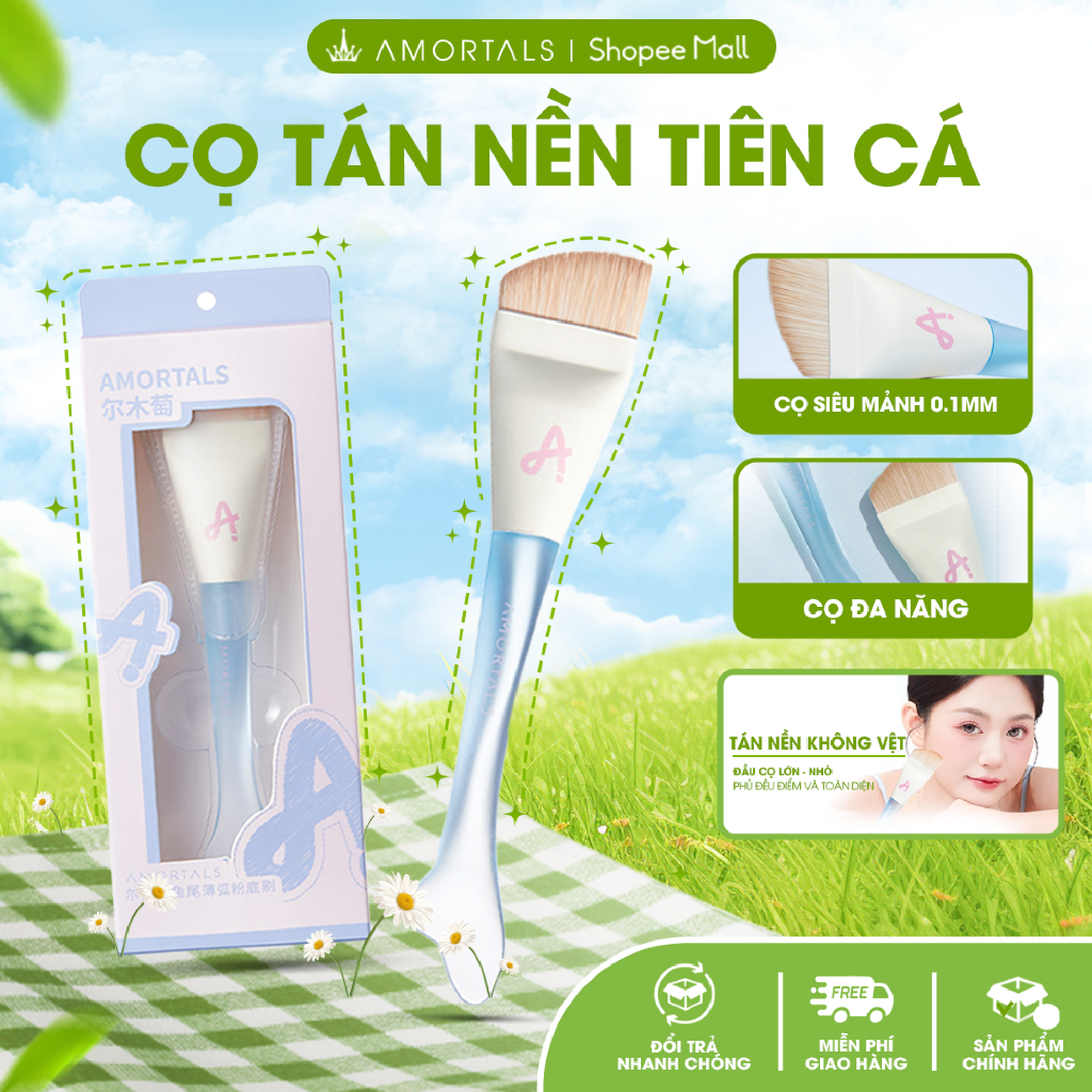 《AMORTALS CP》Cọ Tán Nền AMORTALS Cọ Trang Điểm Cá Nhân Tiên Cá Đầu Vát Tán Nền Mịn, Không Vệt
