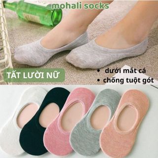 [MUA 4 TẶNG 1] vớ tất lười trơn nữ dưới mắt cá chân có silicon chống tuột gót mang giày cao gót, búp bê MOHALI VL009