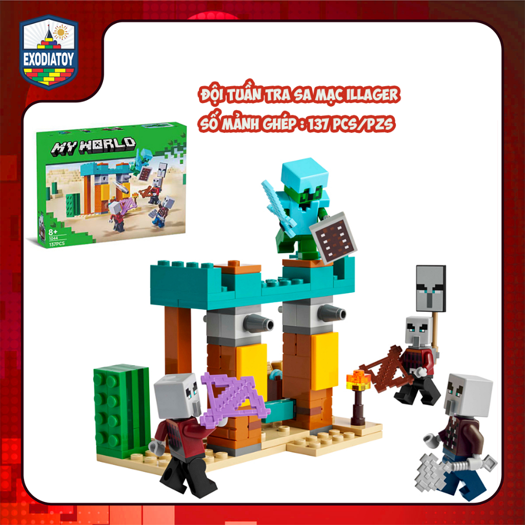 Mô hình đồ chơi Thế Giới My World Đội tuần tra sa mạc Illager -  LELE BROTHERS 1044