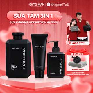 Sữa tắm gội nam 3in1 Rhys Man 350ml & Dung dịch vệ sinh nam bạc hà 120ml Rhys Ultimate RHYSMAN