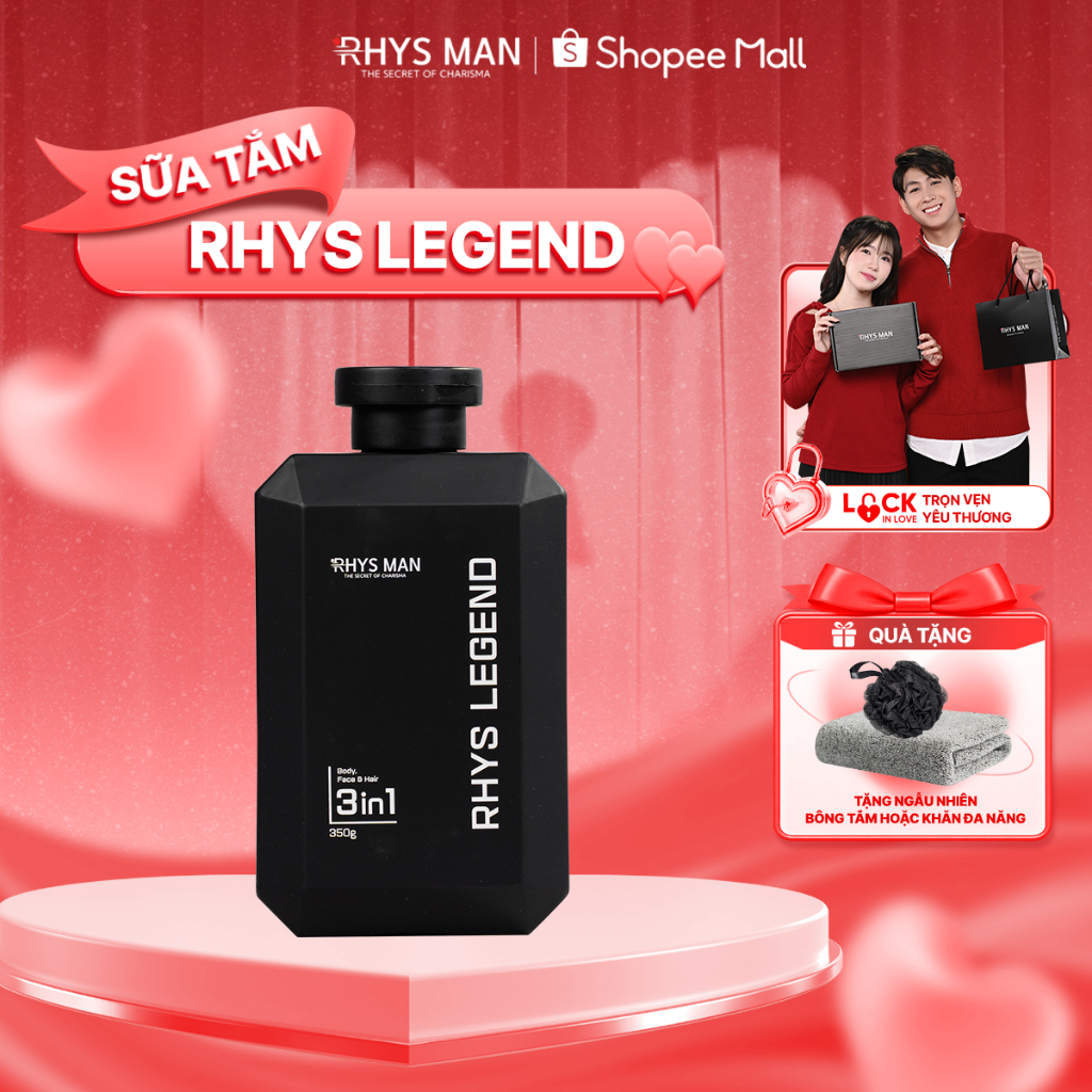 Sữa tắm gội nam hương nước hoa 3 in 1 RHYS MAN Rhys Legend 350ml