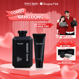 Bộ Quà Tặng Nam - Sữa tắm gội nam 3in1 350 ml & Sữa rửa mặt nam Rhys Coconut Fresh 100ml