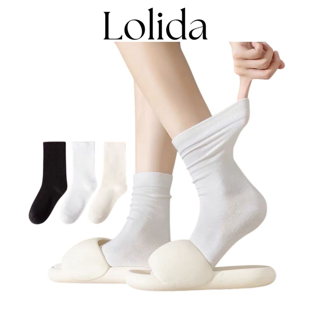 Tất Cao Cổ LOLIDA - Tất Cổ Cao Phong Cách Vintage Hàn Quốc -Tất Nữ Đẹp cotton được chọn màu mẫu T08