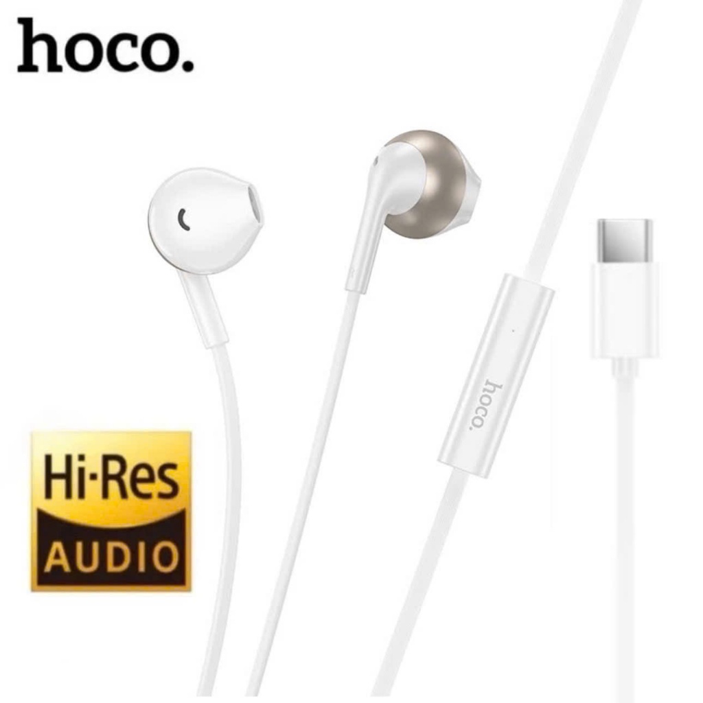 Tai nghe dây jack kết nối TypeC Hoco âm thanh vòm có micro nút nhấn tăng giảm âm lượng dùng cho samsung xiaomi oppo...