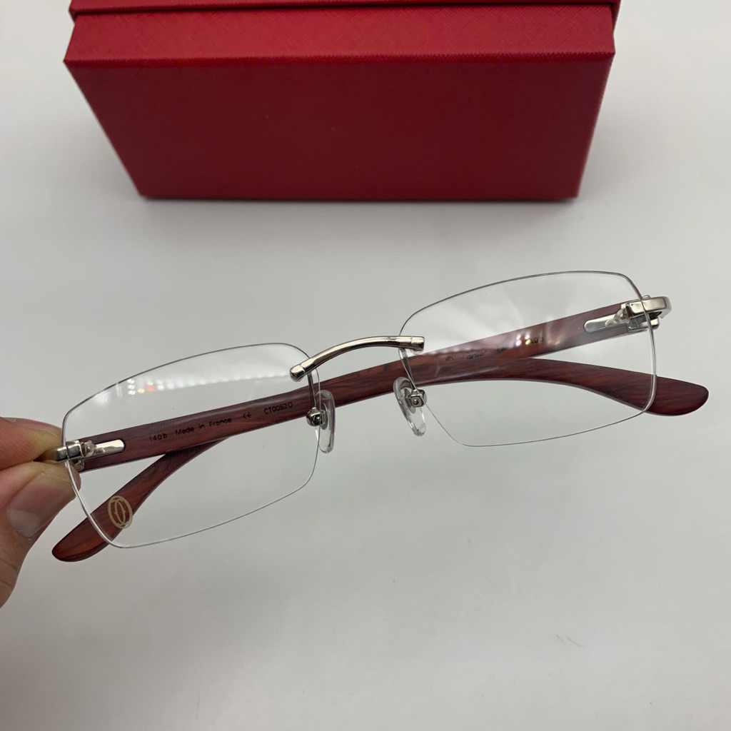 Gọng kính cận lão cao cấp mạ vàng vân gỗ