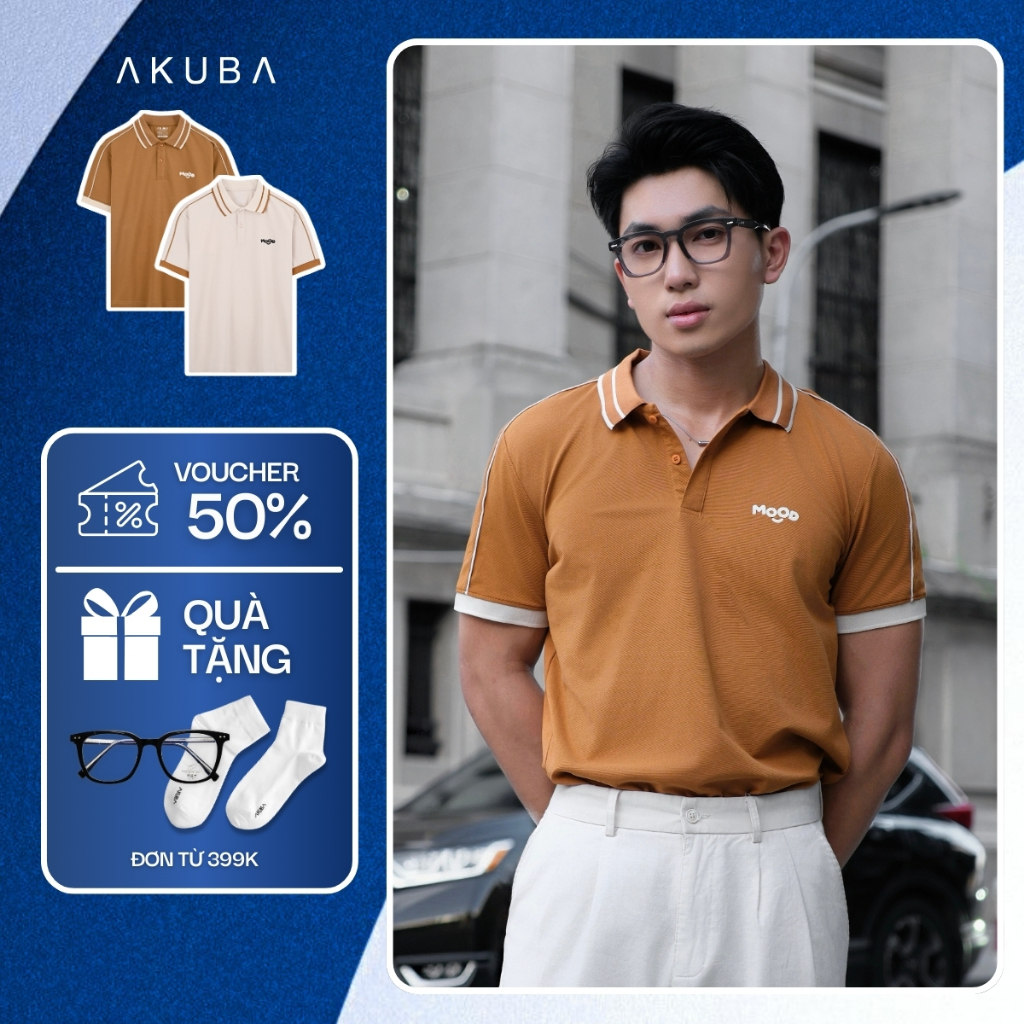 Áo Polo Nam AKUBA Form Regular, Vải Cá Sấu Kép dày dặn, đứng form | EC01JP1263