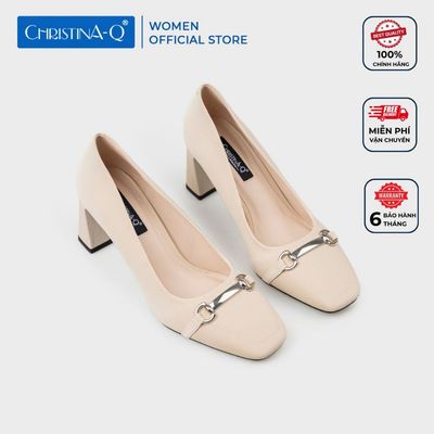 Giày Nữ Cao Gót Bít Mũi Vuông CHRISTINA-Q GBV177I