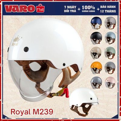 Mũ Bảo Hiểm 1/2 Royal M239 Kính Âm Chính Hãng – Nón Nửa Đầu ABS Nhẹ, Chống UV, Chuẩn An Toàn