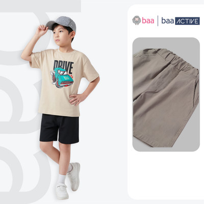 Quần short khakis bé trai thun cotton co giãn 4 chiều, mềm mại 1- 10 tuổi Baababy QU42N