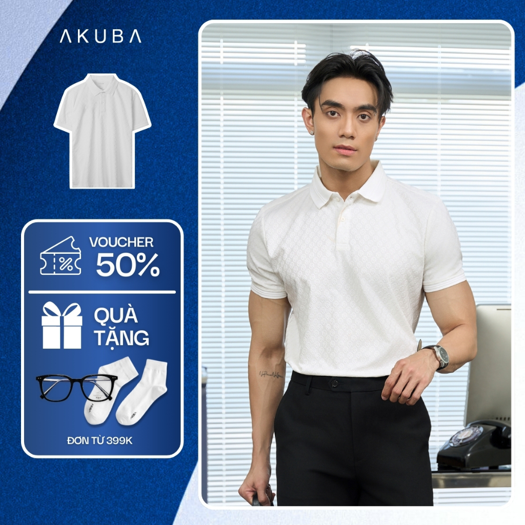 Áo Polo Nam AKUBA Form Regular thoải mái, chất vải mát mẻ dày dặn | 01JP1270