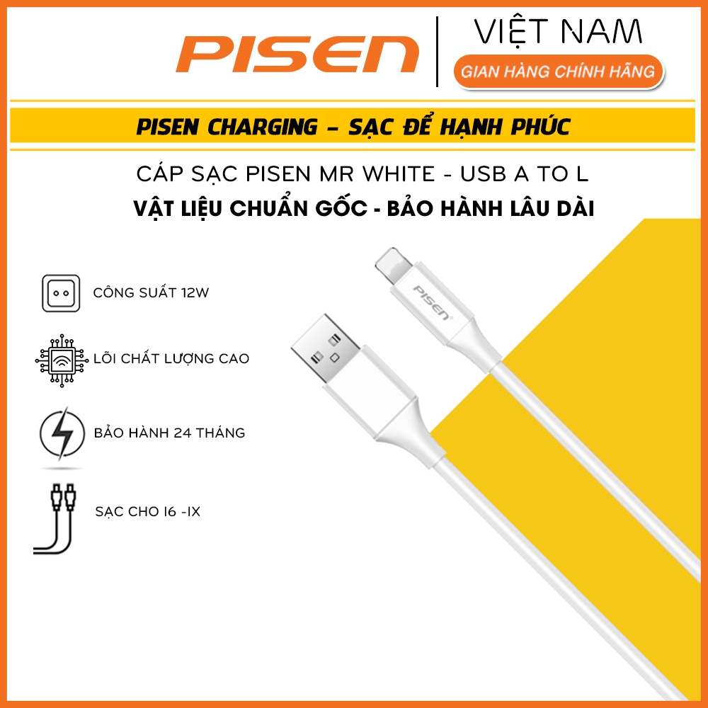{chính hãng} Cáp Pisen Sạc cho điện thoại Táo