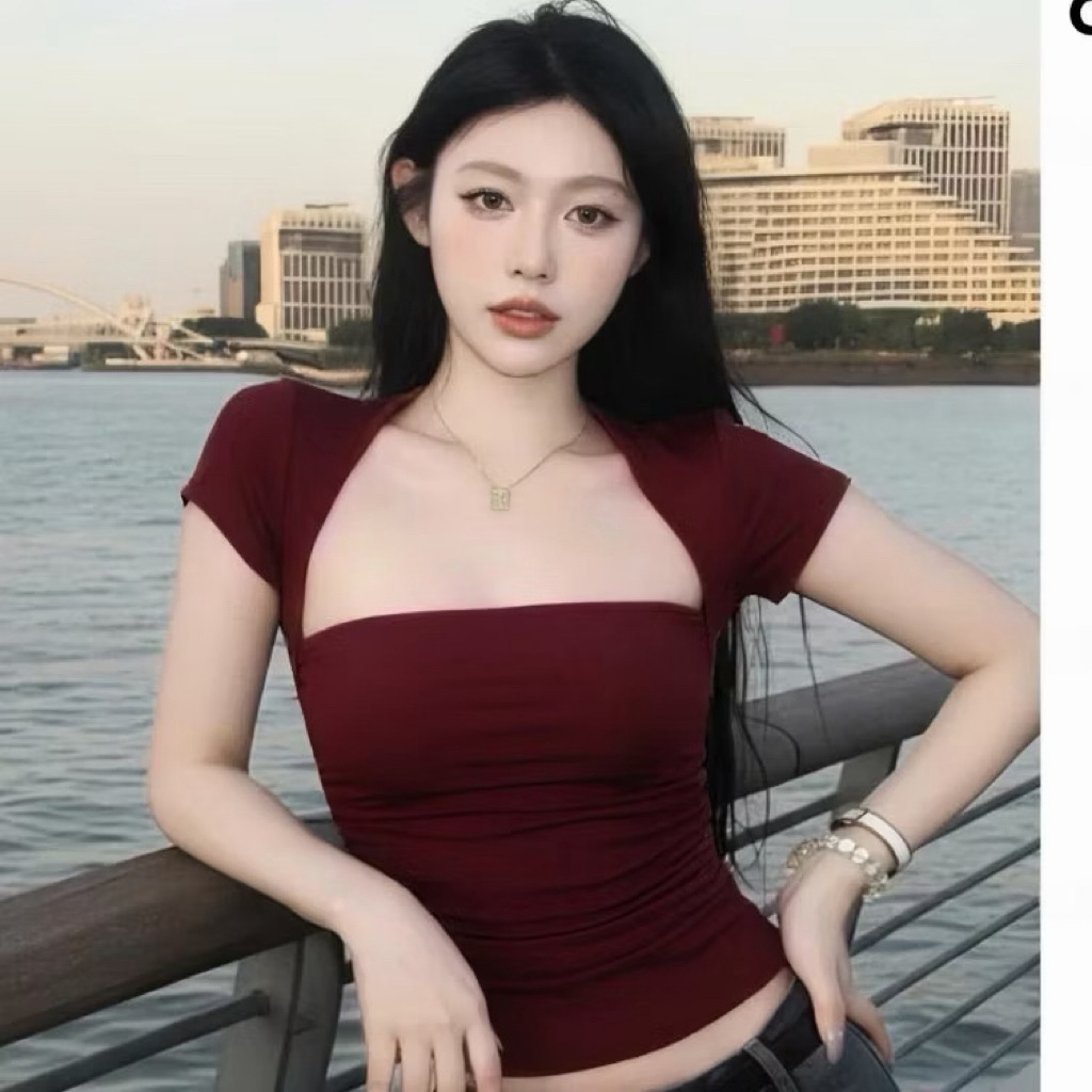 ÁO THUN CỘC TAY NHÚN EO SIÊU HOT TÔN DÁNG CHO NỮ m6038 | BigBuy360 - bigbuy360.vn
